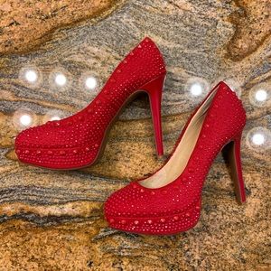 Gianni Bini red studded pumps